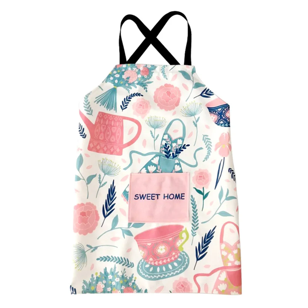 

2pcs Parent-child Aprons Waterproof Sleeveless Apron Anti Oil Cotton and Linen Apron for Home (Ceramic Bowl)