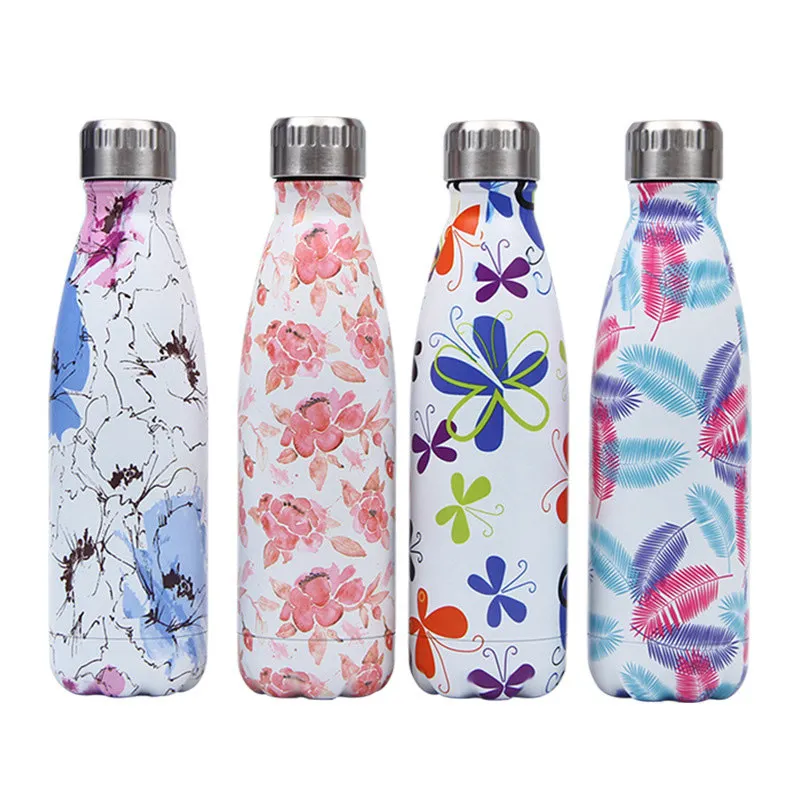 Дизайнерская мраморная бутылка для воды без бисфенола А изолированная круглая