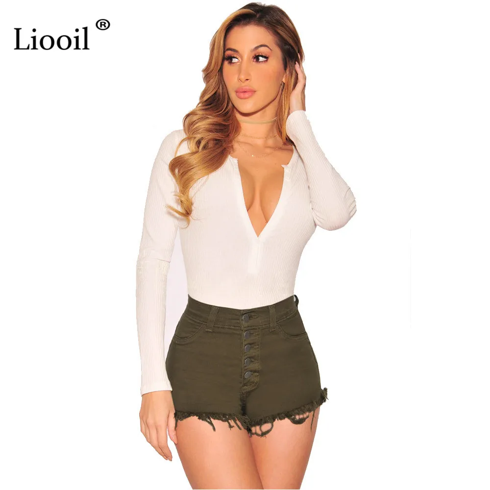 Liooil, черные, белые, красные джинсовые шорты, хлопок, высокая талия, модные пуговицы, карманы, обтягивающие Женские шорты, летние сексуальные джинсовые шорты - Цвет: Армейский зеленый