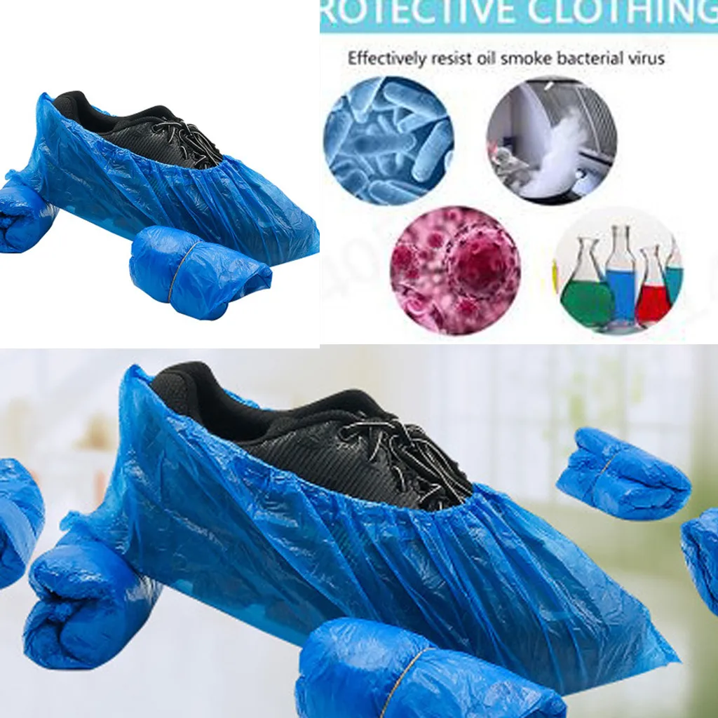 100 шт. водонепроницаемые Нескользящие пластиковые крышки для обуви|Бахилы| |