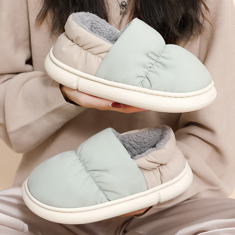 

Winter Warm Women Slippers Casual Home Slippers Unisex One Size Light Soft Cozy Men House Floor Cotton Shoes Plush Woman Boots