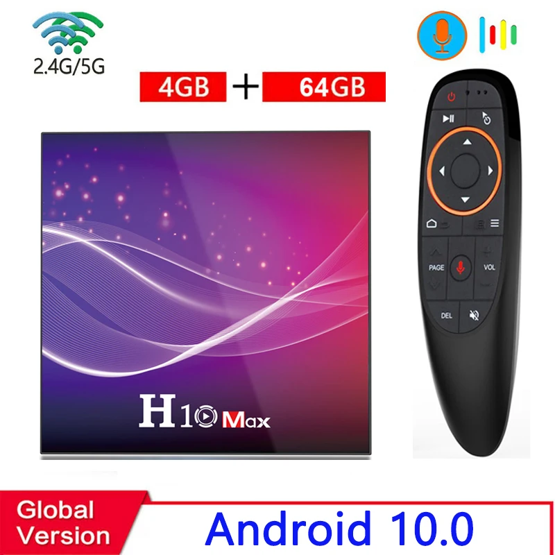 H10 MAX смарт-приставка для ТВ Android 10 4 Гб оперативной памяти 32 встроенной памяти/64GB 4K