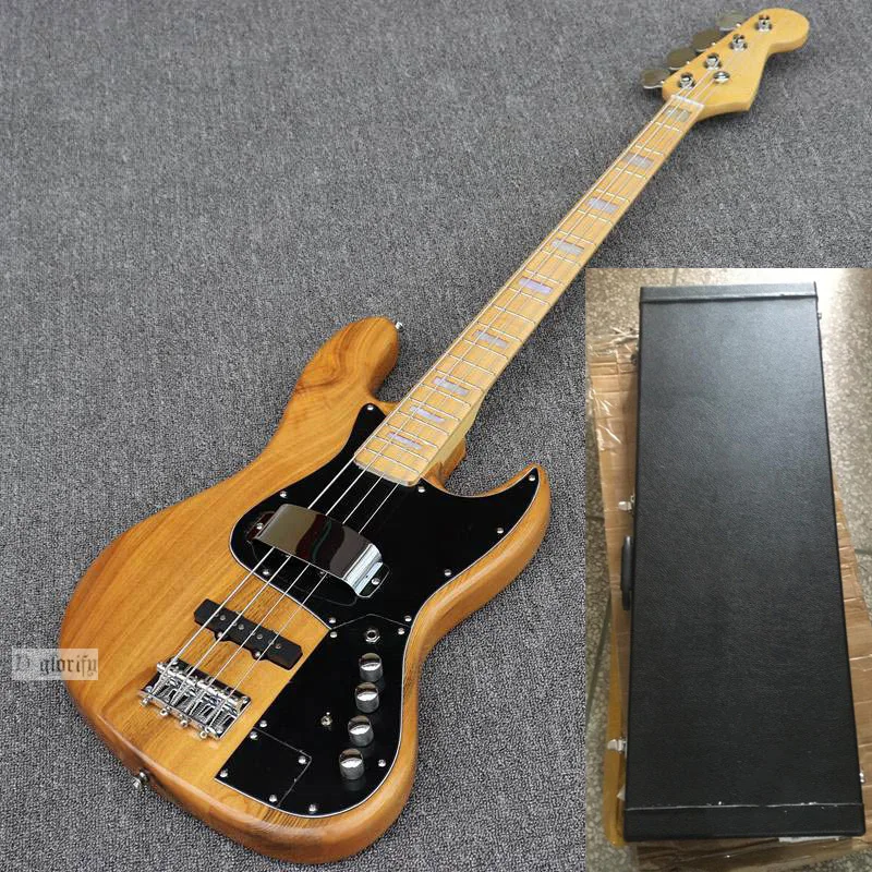 Высокое качество, 4 струны, 5 струн, активная бас-гитара - Цвет: 4string wood case