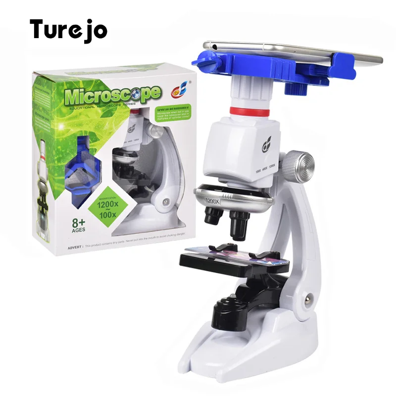 1200X Монокуляр для студентов Биологический микроскоп набор светодиодный дома и