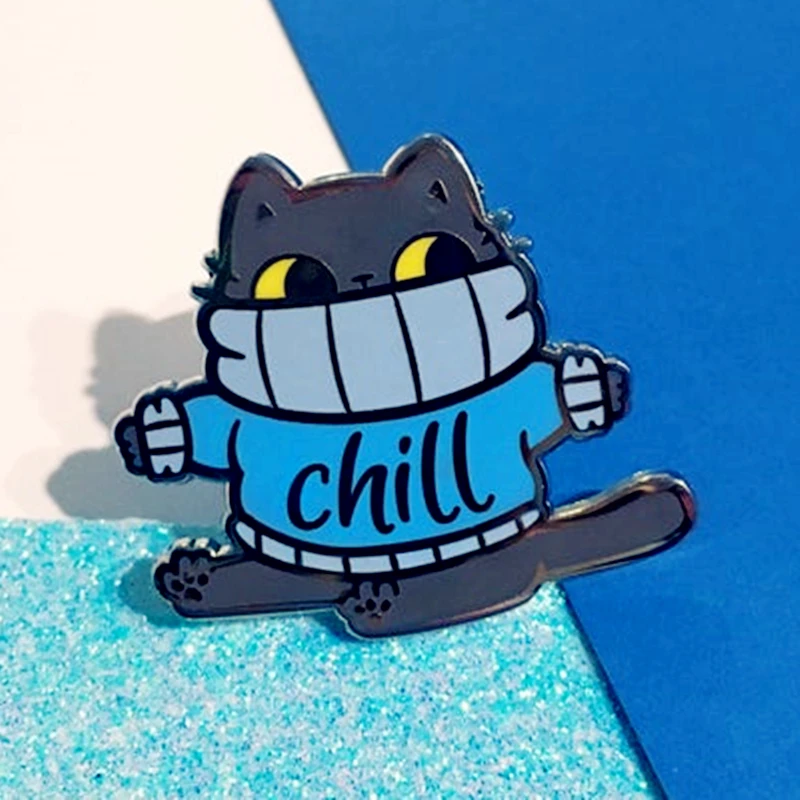 Chill толстый свитер с рисунком котенок Hello Kitty эмалированная брошь на рюкзак шапку