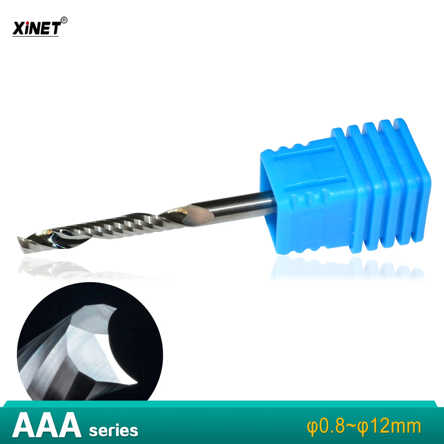 AAA Series carving Cutters One Flute Spiral Carbide End Mills Flute CNC Router Bits for cutting PVC MDF,Acrylic,Plastic hollow