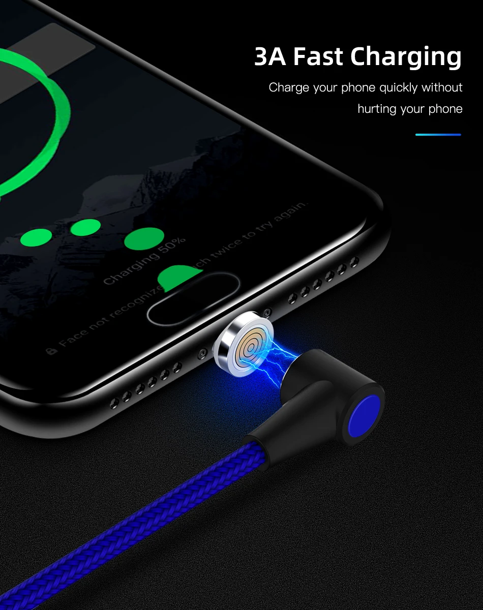 Быстрый Магнитный кабель Robotsky 3A для быстрой зарядки 3,0 Micro USB зарядное устройство type C для samsung S9 huawei P20 Магнитный шнур для телефона