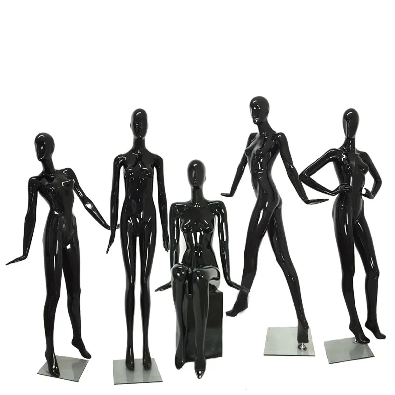 

New Style Shiny Black Mannequin Female Light Color Black Model Customized