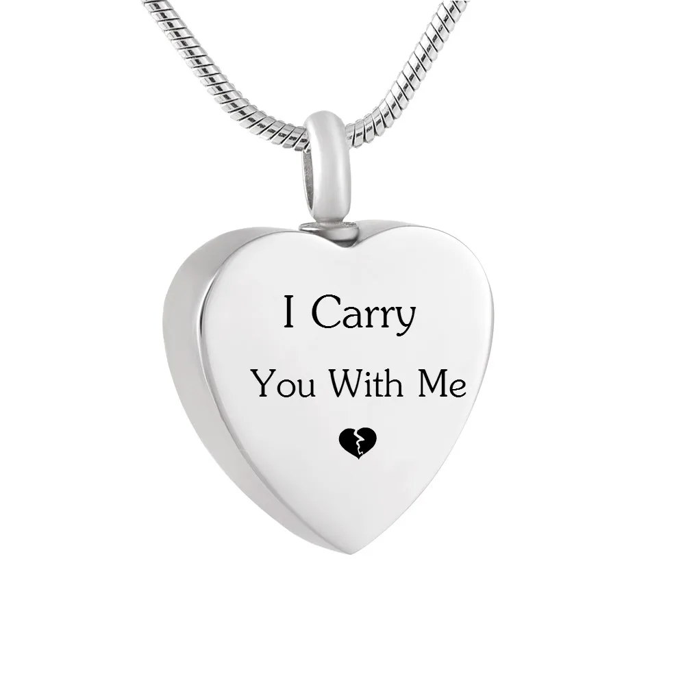 IJD9788 Нержавеющая сталь урна в виде сердца кулон ношу вас со мной кремации ювелирных изделий для любимых люди и домашние животные памятный сувенир