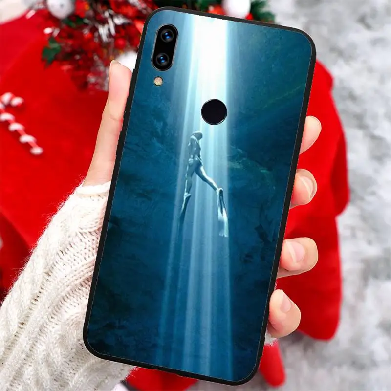 

Diver in the sea Azure blue Phone Case For Xiaomi Redmi note 7 8 9 t k30 max3 9 s 10 pro lite