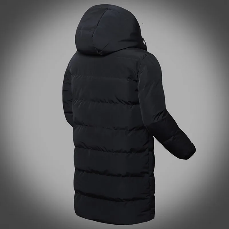 

Winter Unisex Thick Down Jackets Brand Warm Solid Black/Dark Blue Hooded Long Overcoat Couple Plus Size 4XL Casual Parka Hombre