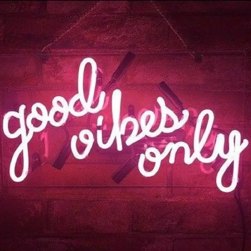 Изготовленный На Заказ Good Vibes Only розовый Стекло неоновый светильник вывеска