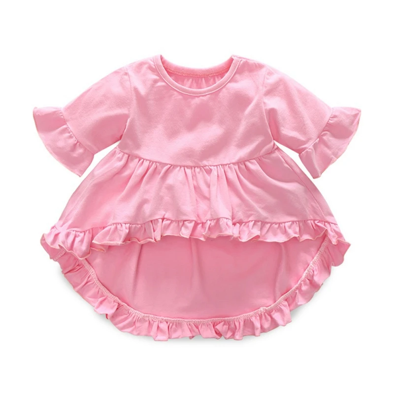 Комплекты одежды для маленьких девочек осенние однотонные футболки с длинными