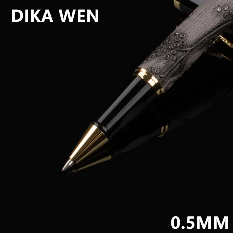 Шариковая ручка dika wen роскошная Классическая Серая кожа с узором винограда