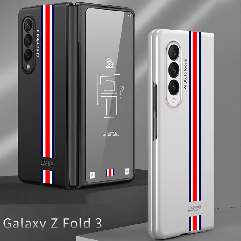 Coque Folding Phone Case For Samsung Galaxy Z Fold 3 5G Cover PC Ultra-thin Shockproof Protective Scratch Proof New Luxury Shell