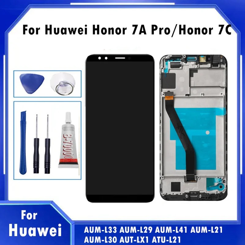 

5.7" NEW LCD For Huawei Honor 7A pro aum-l29 honor 7c Aum-L41 Touch Screen Digitizer LCD Display With Frame Assembly Replacement