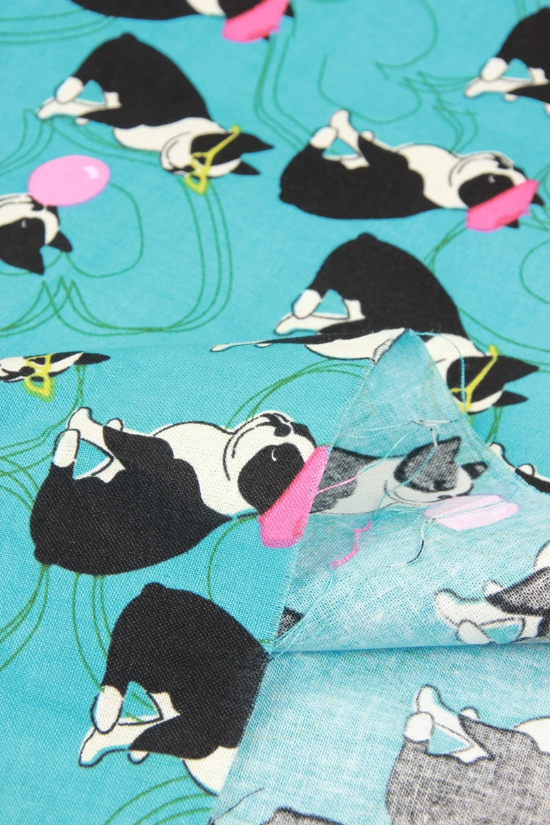 Мультяшный Французский бульдог шитье хлопчатобумажная Поплиновая ткань сделай