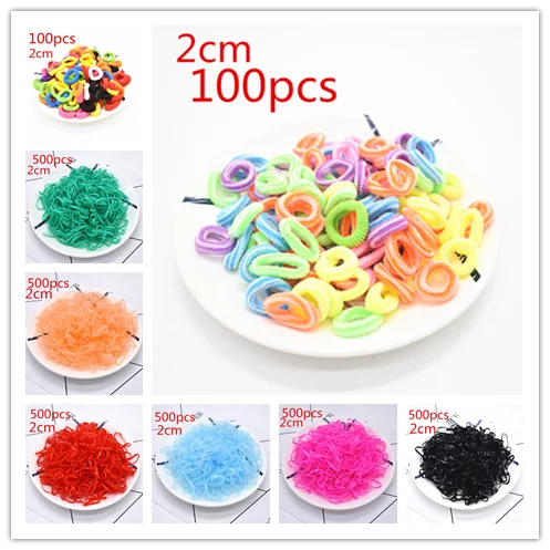 100/500 милые красочные кольца для девочек одноразовый эластичный обруч волос зажим