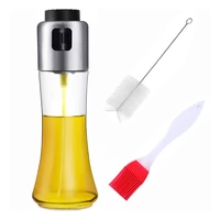 896a clear glass oil sprayer with brush set refillable empty bottle press pump versatile dispenser mister for kitchen cooking