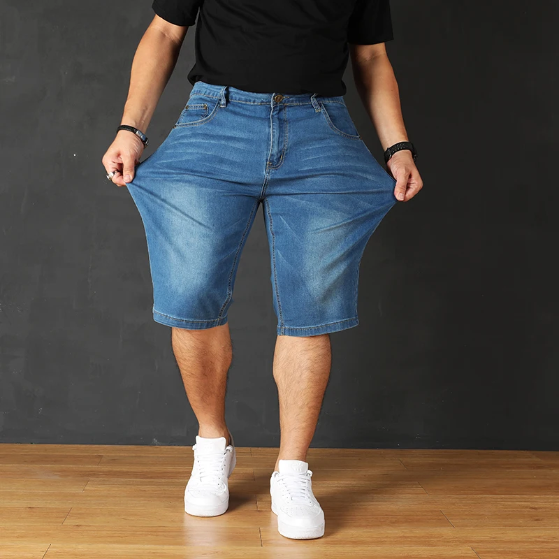 30-48 Plus Size 2021 Summer High Quality Baggy Men short Pants Casual Male Street Denim Fashion Mens Knee lenght Jeans Trousers