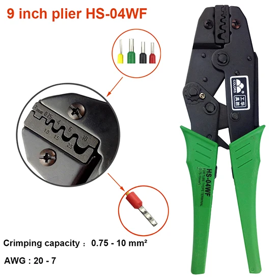 HS-04WF Обжимные плоскогубцы HS-30J 8 челюстей набор plug/трубка/изоляция/неизолированные клемм плоскогубцы alicate ручной инструмент комплект Зажимные инструменты - Цвет: HS-04WF