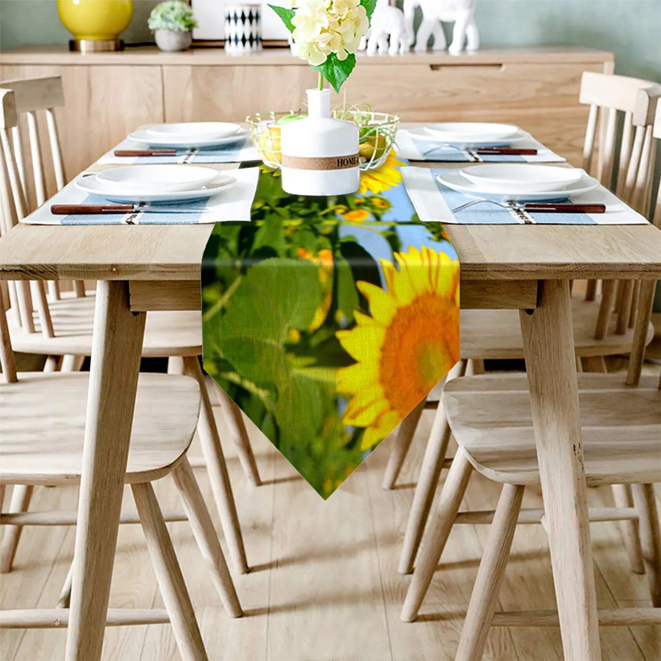 Современная настольная дорожка с подсолнухом тканевый столовый прибор для