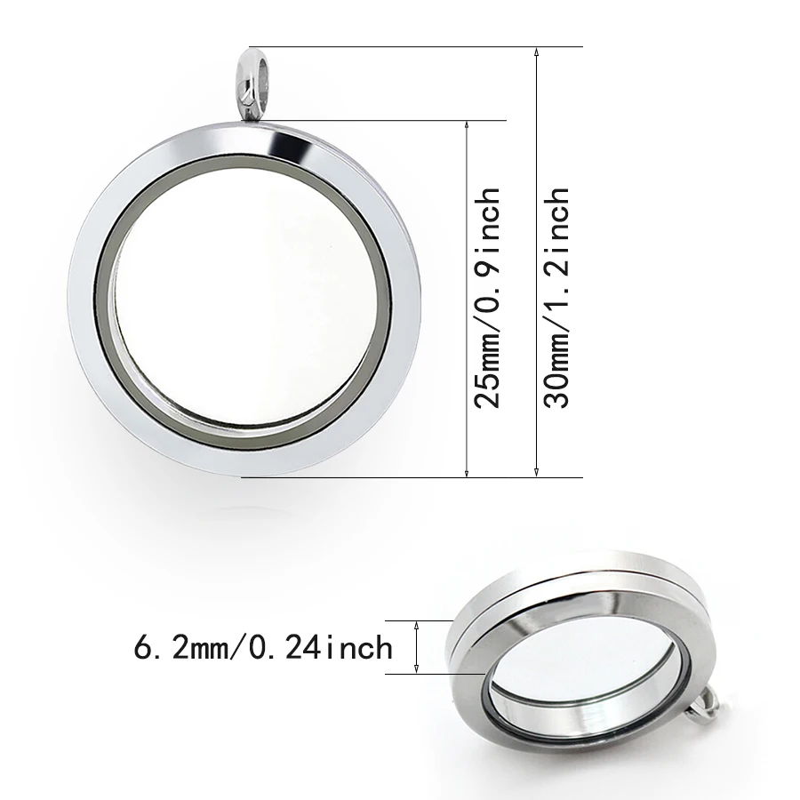 Jewelry for Women Charms Necklace Keychain Collars stone 5pcs magnetic plain 25mm round glass living floating locket making gift | Украшения