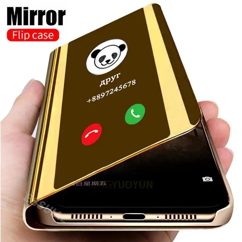 

Luxury Smart Mirror Flip Case For Huawei P40 Pro plus P30 Lite Y5P Y7P Y6P Honor 9A 9S 9C P Smart 2020 Clear View Leather Cover