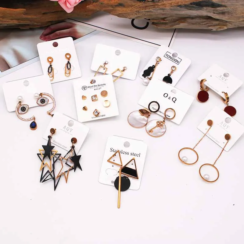 

6 Pairs/Lot Wholesale Stainless Steel Earrings For Women Jewelry