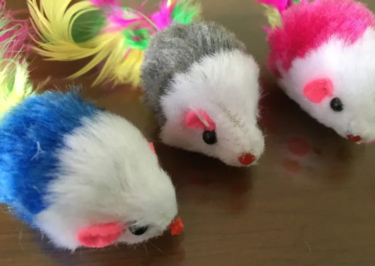 Cat Toy Westrice Long-haired Mini Funny Animal Playing rabbit tail feathers cat toy mouse bite amused Cats Mice Toys | Дом и сад