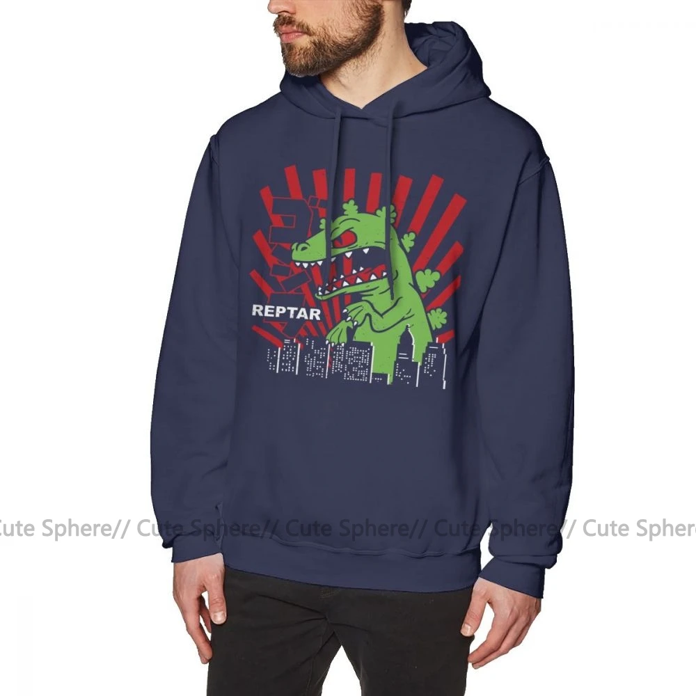 Rugrats худи Green Reptar Rugrats толстовки Красный Длинный пуловер худи мужские повседневные хлопковые уличные теплые толстовки - Цвет: Navy Blue