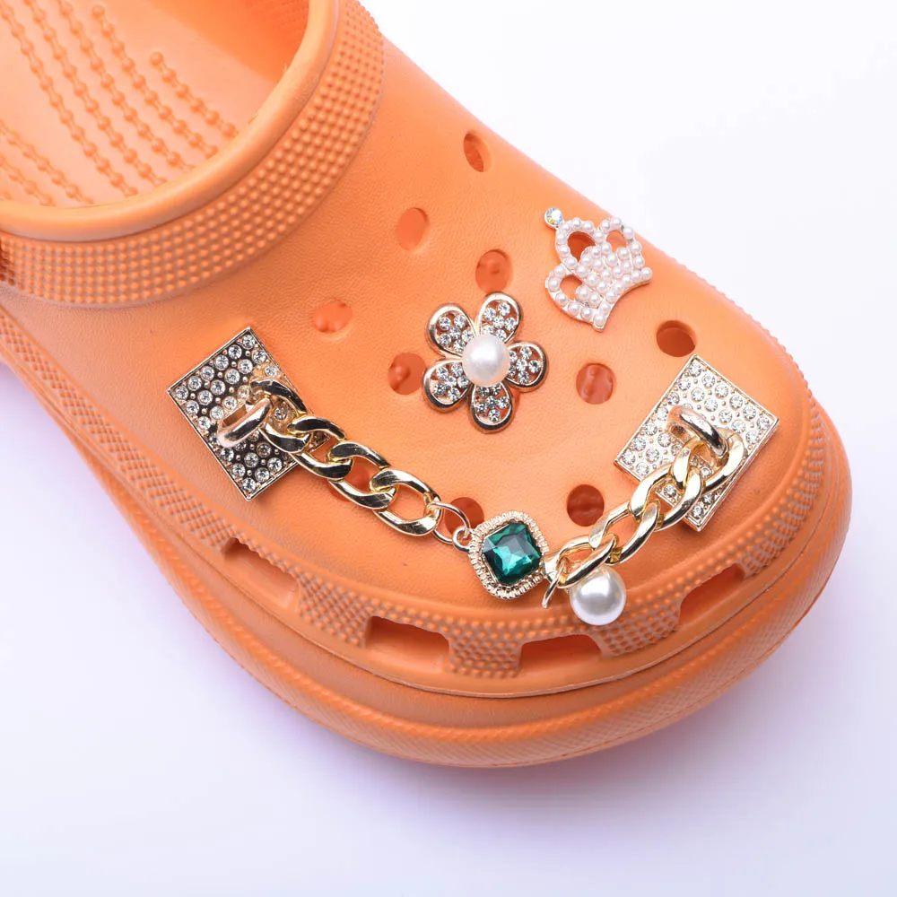 

Дизайнерская обувь на цепочке Croc, аксессуары для обуви для взрослых