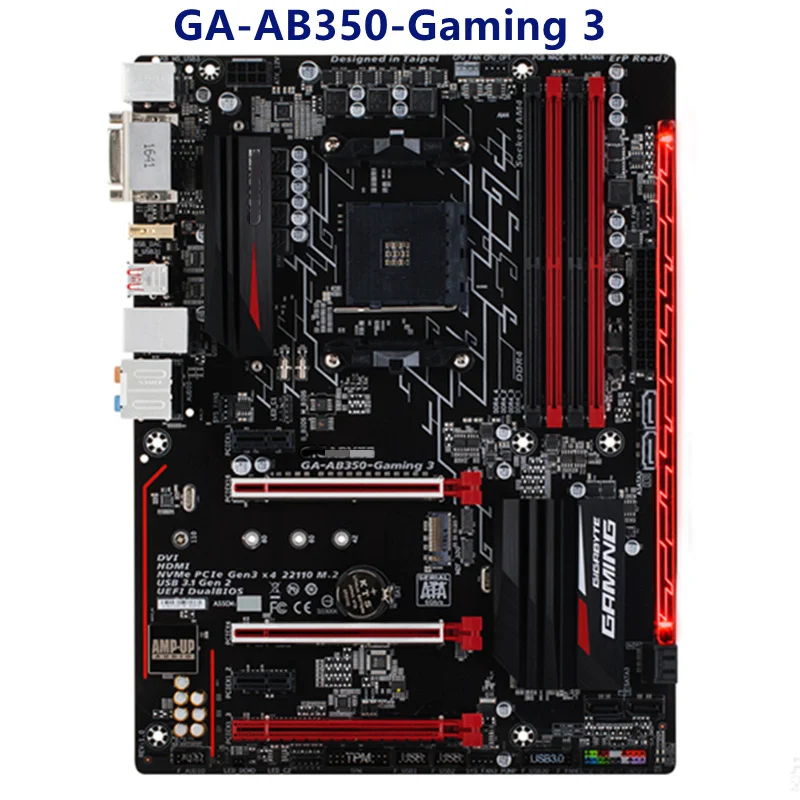 Материнская плата для GIGABYTE AB350-Gaming 3 Desktop GA-AB350-Gaming DDR4 B350M B350 Socket AM4 б/у материнская |