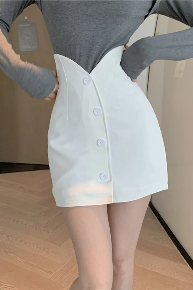 

Spring and summer 2021 new a-line skirt Korean version of French high waist bag hip skirt all-match slim short skirt