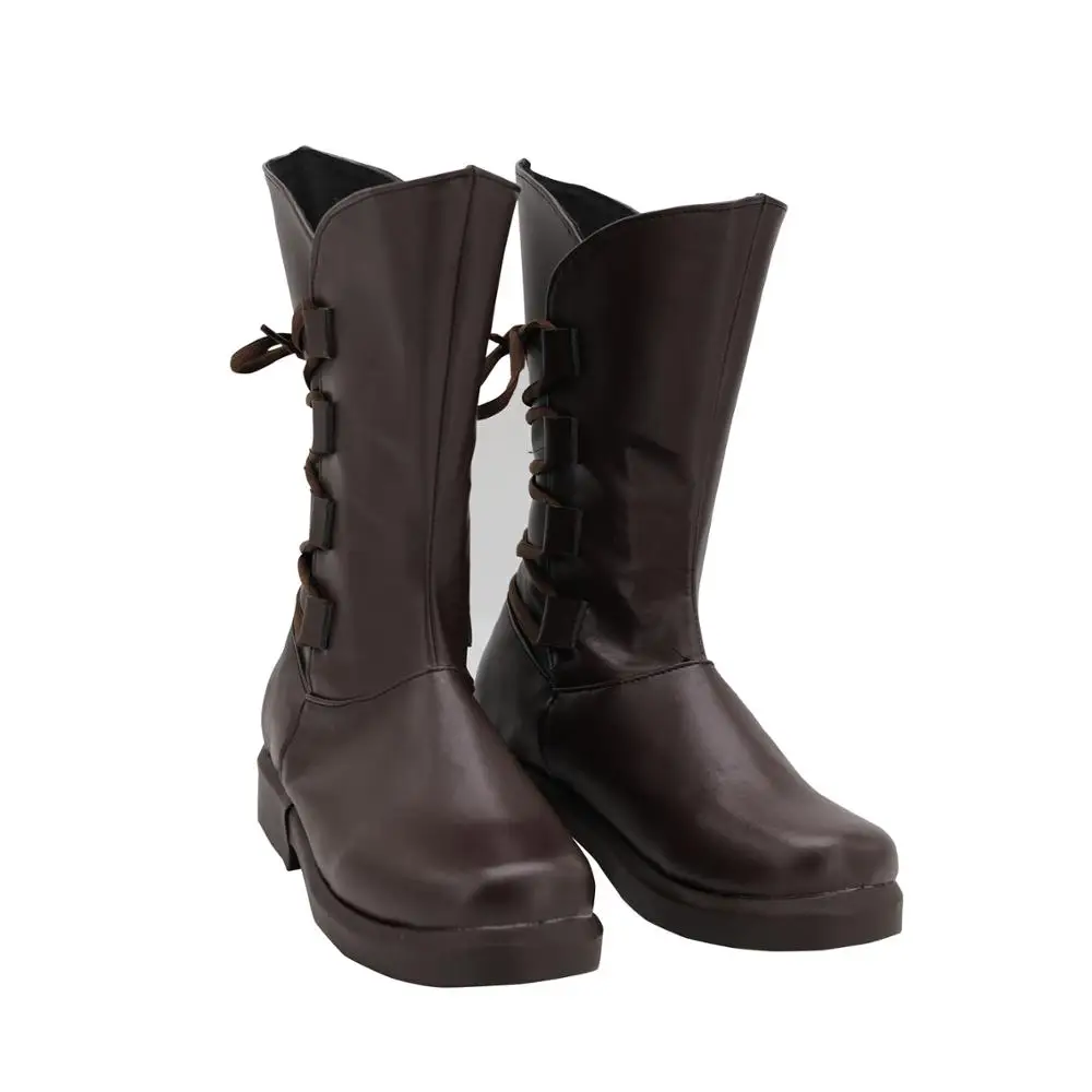 Star Cosplay Wa The Last Jedi Rey Boots Leather Shoes Halloween Carnival Party Prop Custom Made Any Size | Тематическая одежда и