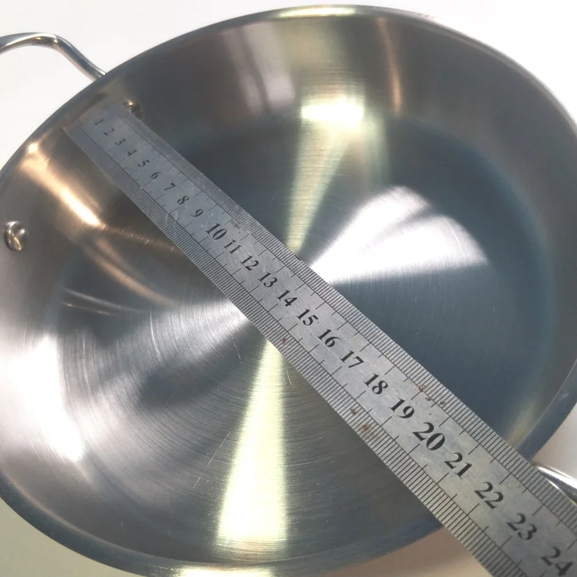 Внутренний диаметр 22 см Сковорода Из Нержавеющей Стали без покрытия жаровни и