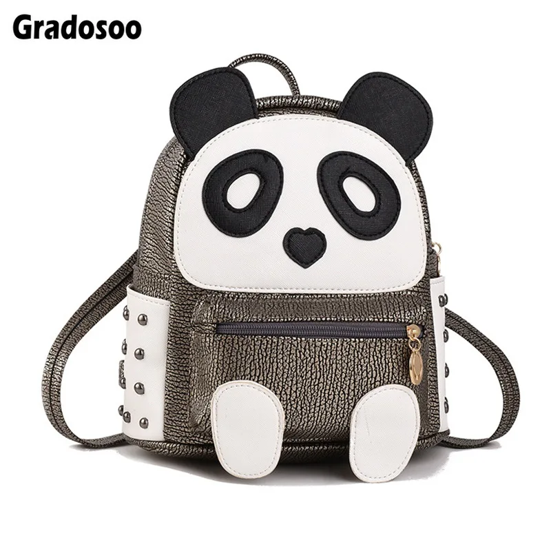 Gradosoo рюкзак с заклепками женский дизайн пандой сумка на плечо женские мини-сумки