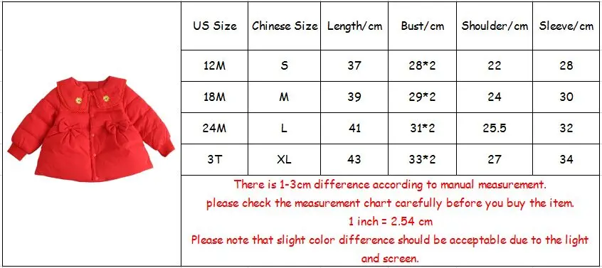 

Autumn Baby Outwear For Winter Kids Warm Coats Peter Pan Collar Children Clothes Infant Girls Coats with three bows