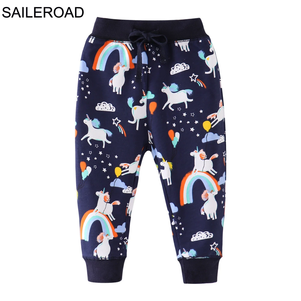 7087 same picture SAILEROAD/милые штаны для девочек в стиле пэчворк; Детские повседневные штаны; осенние розовые детские длинные леггинсы; брюки для детей 6 лет - Цвет: 7087 same picture