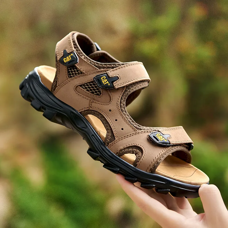 

Сандалии мужские Перфорированные, дизайнерские модные сандалии на плоской подошве, Нескользящие, удобная простая обувь, для песчаного пляж...