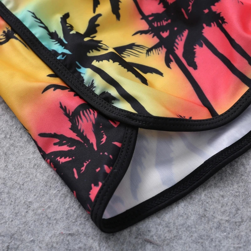 Сексуальные женские укороченные топы с высокой талией шорты комплект бикини