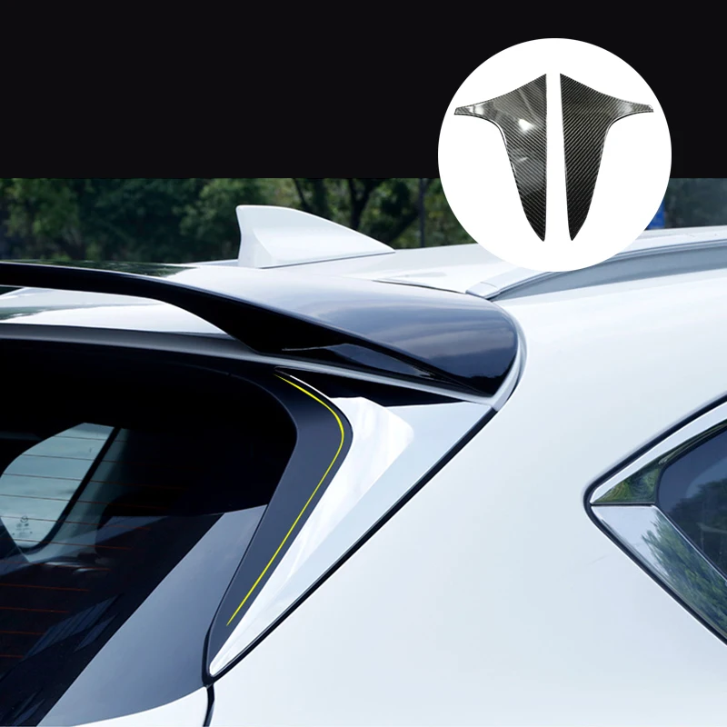 Для MAZDA CX 5 CX5 2017 2018 2019 2020 углеродное волокно + задний спойлер из ПУ кожи боковой