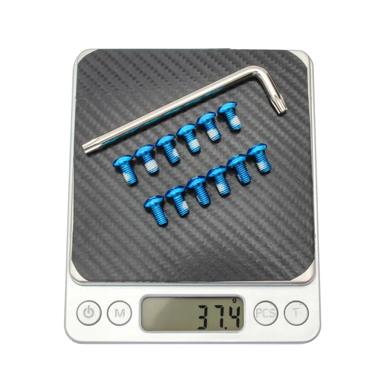 

12 Pcs Bicycle Disc Screw M5x9mm Steel Bolts for Disc Brake Rotors Mountain Bike Road Bike T25 Torx Head Bicycle Parts Accessori