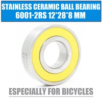 6001 2rs stainless bearing 12288 mm 1pc abec 3 6001 rs bicycle hub front rear hubs wheel 12 28 8 ceramic balls bearings
