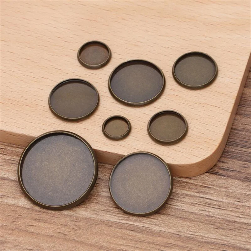 BASEHOME 20 шт./лот античная бронза круглые оправы кабошон основа пустые подходят для