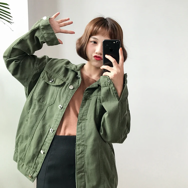 Женская ВИНТАЖНАЯ ДЖИНСОВАЯ КУРТКА Harajuku свободная однотонная куртка с музыкой