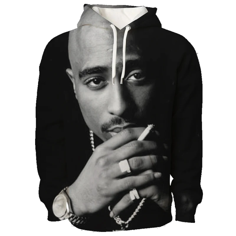 Rapper 2Pac Tupac Hoodies Women Sweetshirt Casual Sudaderas Men Women Tupac Printing Clothing Cool Sportswear For Teens Pullover
