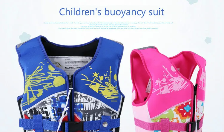 

Neoprene Life Vest Children's Buoyant Snorkeling Thicker Vest Swimming Vest Fishing For Children Size S-L
