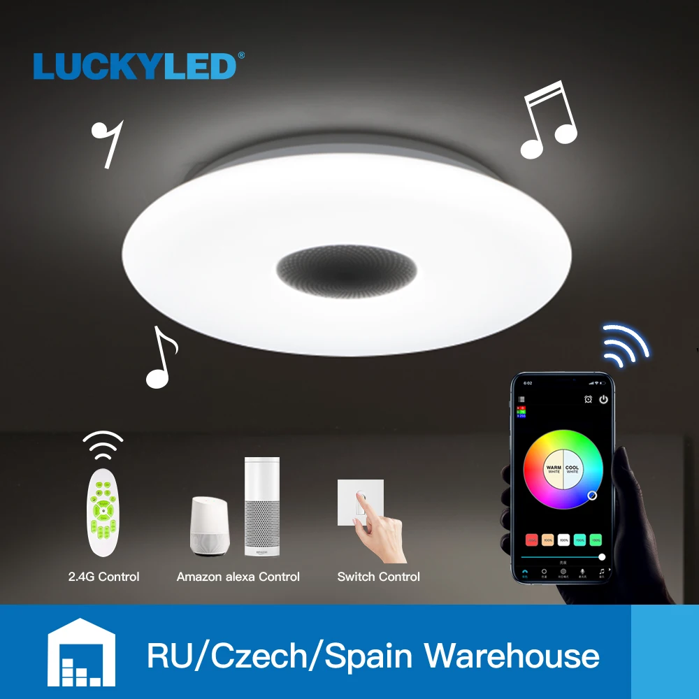 

Modern LED Smart Ceiling Light APP Bluetooth Speaker Remote control WIFI Music living room bedroom kitchen light