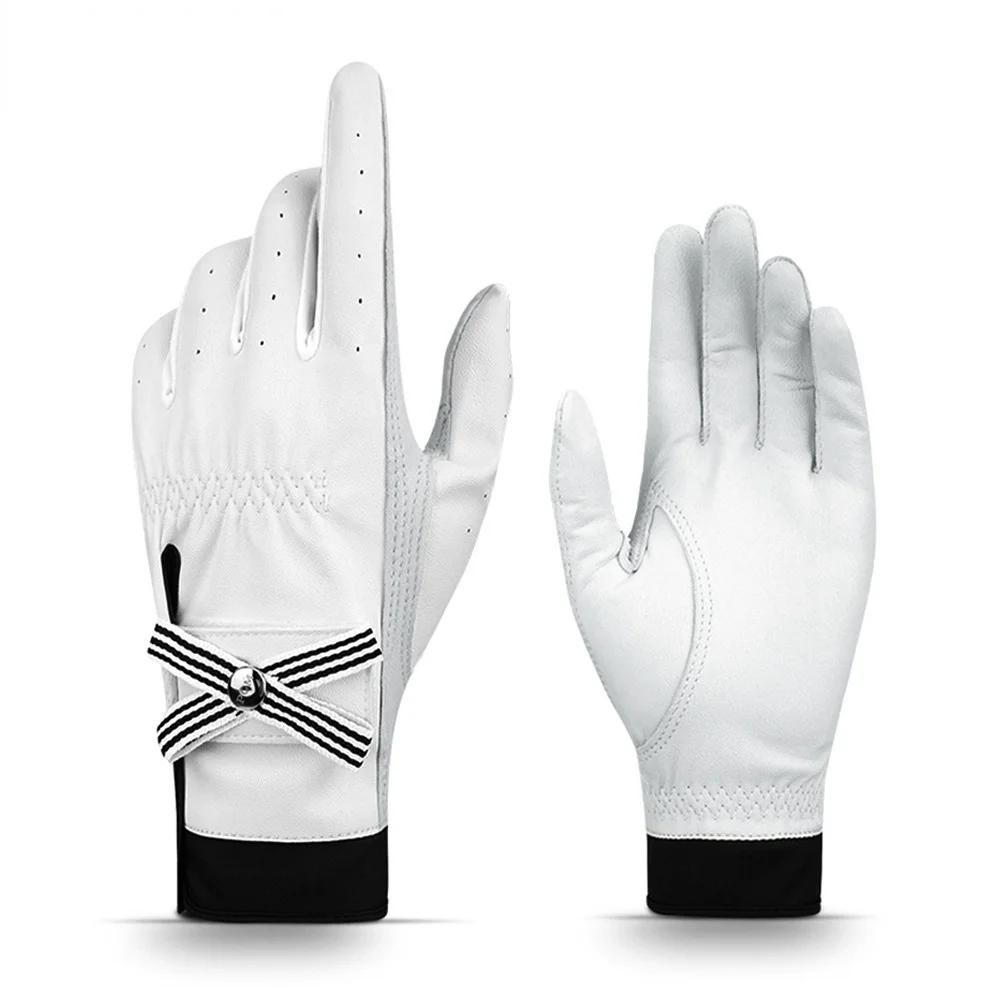 

Перчатки для гольфа, женские кожаные перчатки, нескользящие спортивные перчатки из шкуры ягненка на липучке